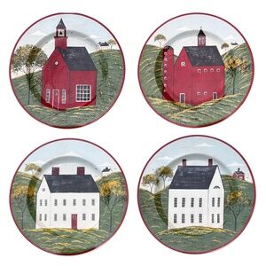 SAKURA BRANDON HOUSE Warren Kimble Salad/Dessert Plate 8" (set of 4)